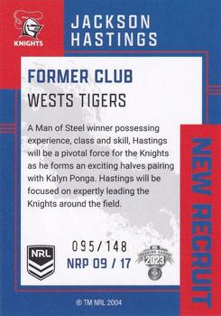 2023 NRL Traders Elite - New Recruit Album Card #NRP09 Jackson Hastings Back